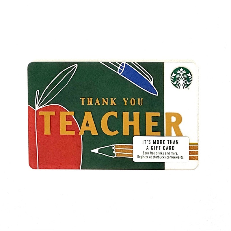 Thank You Teacher 2018 Starbucks Card Kartu US Guru Teacher's Day
