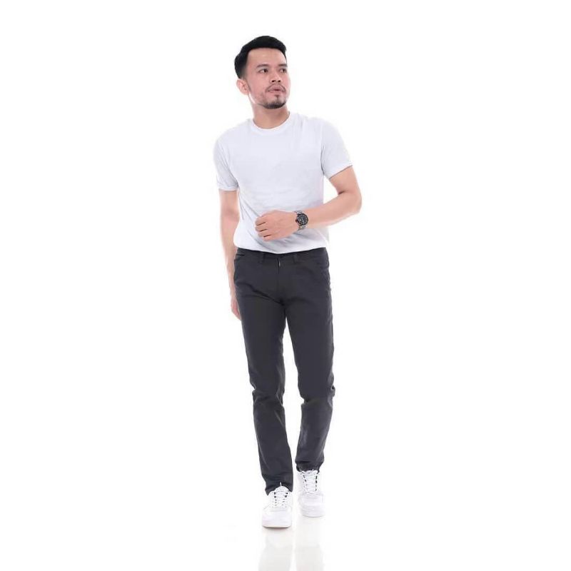 Celana Panjang Pria / Celana Chino Panjang Pria / Celana Slim Fit / Celana Kerja Pria Dewasa Warna Hitam Cream Abu Mocca Size 27-38