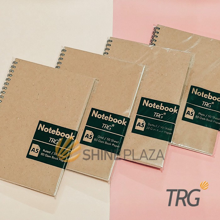 

Buku Tulis Catatan A5 Bookpaper Dot Grid Plain Ruled TRG - TRG Kraft Cover Spiral Notebook
