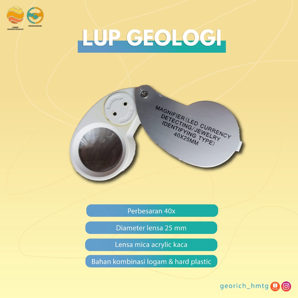 

Kaca Pembesar Lup Geologi 40x (Non LED)