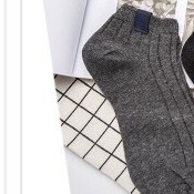 HaiWai COD Kaos Kaki Ankle Murah Semata Kaki Motif Garis Fashion Pria Wanita Import U16-DARK GREY