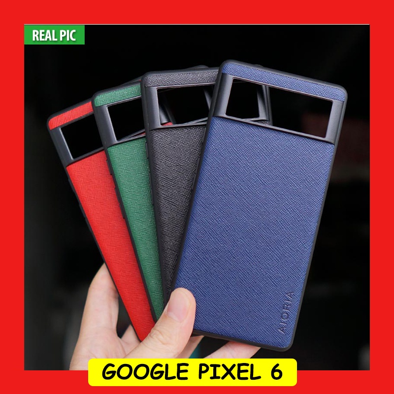 google pixel 6   leather canvas texture hybrid case casing cover