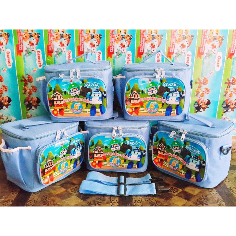 

Tas lunch bag saku depan souvenir castem gambar printing.free desain