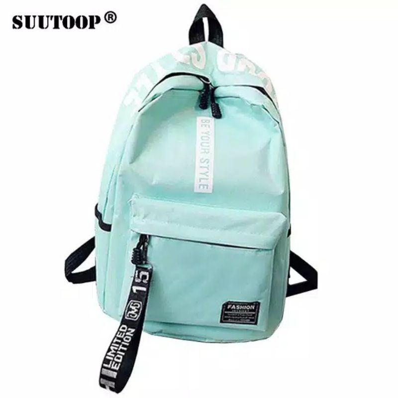 TAS BE YOUR STYLE BYS - Tas Ransel Backpack Korea Ransel Sekolah SWAG-MORYMONY-TOSCA