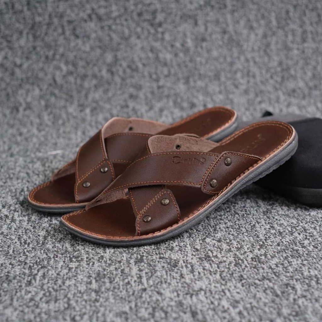 BURAY X SANDAL SLIDE INDIAN PRIA DEWASA MINING BARLIN KULIT ASLI 100% ORIGINAL FORMAL CASUAL SANDAL SLOP KULIT PRIA KERJA KANTOR GURU PNS PESTA RESMI NYAMAN LEBARAN || SANDAL PRIA INDIAN BERKUALITAS MURAH 2022