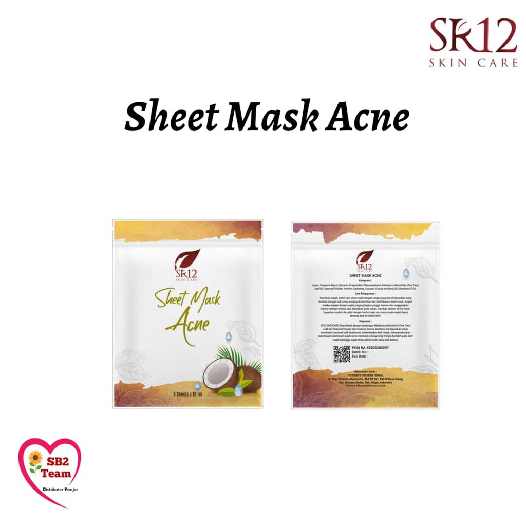 [COD] SHEET MASK ACNE SR12 BPOM / MASKER JERAWAT PENGHILANG JERAWAT Agen SR12 Ciamis