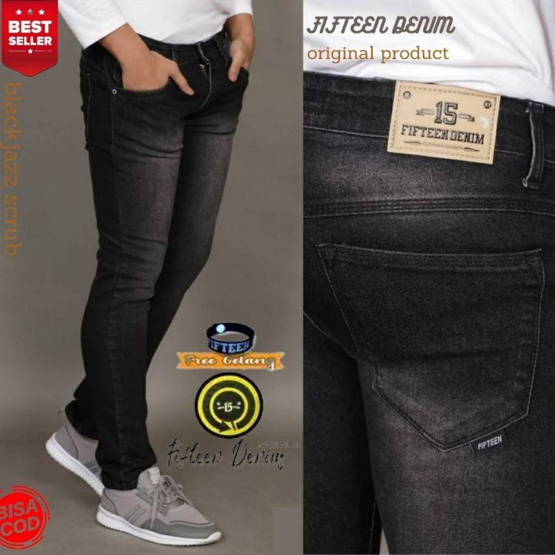 fifteen denim/celana slimfit pria