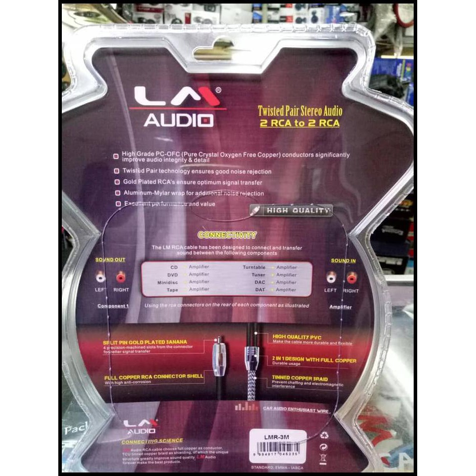 Promo Terbatas Kabel Rca Lm Audio 5 Meter (Gold Plated Connector)