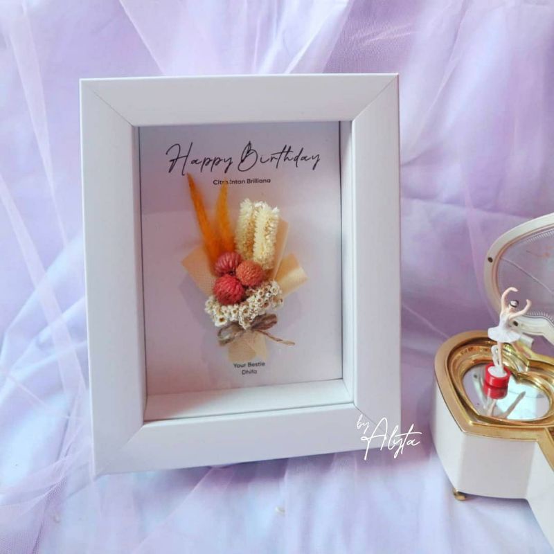 Flowers Frame | Dried Flowers Bouquet Frame 5R 3D | Dried Flower Frame 20x20 + 2 Photos 3D | Dried F