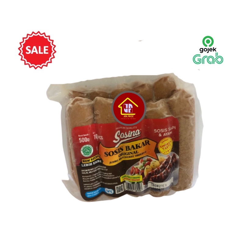 

sosina sosis bakar original jumbo bratwurst daging tulang iga sapi yang segar 500gr isi 10 pcs