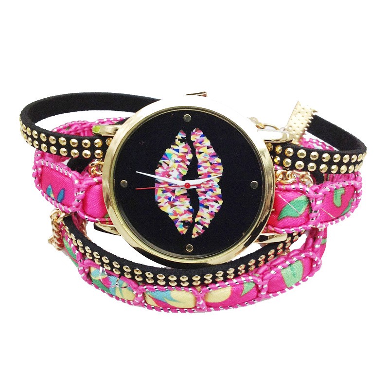 jam tangan motif bibir wind lips watches (1J1) JWA017