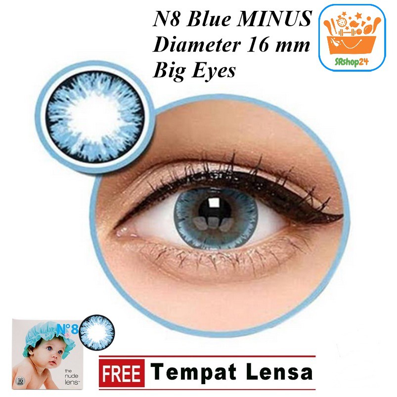 SOFTENS MINUS DAN NORMAL X2 ICE NUDE N8 / NO.8 BLUE 16mm (0.00 sd -6.00) GRATIS TEMPAT SOFLEN