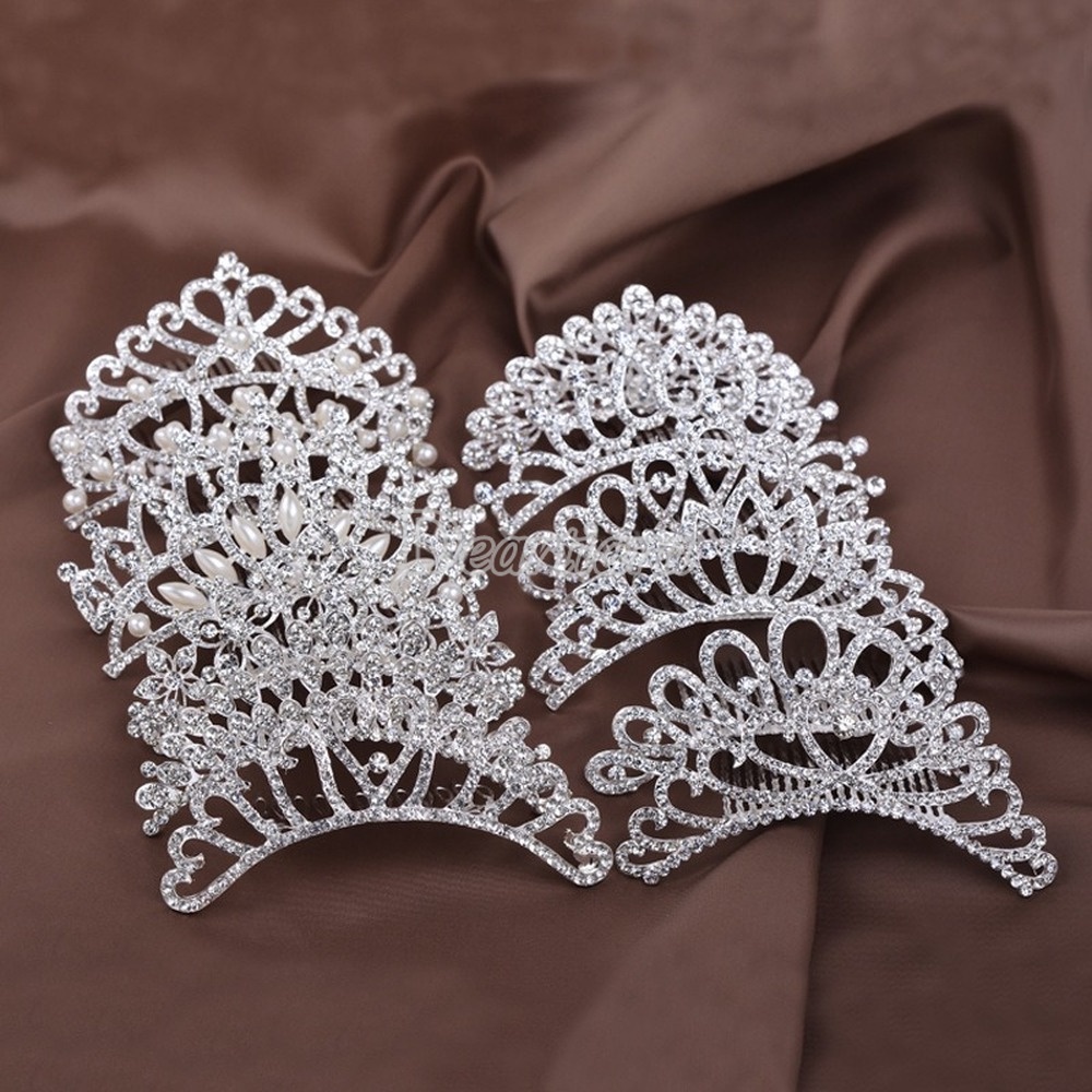 Korean Crown Accessories Rhinestone Crystal Children's Show Crown Hair Comb