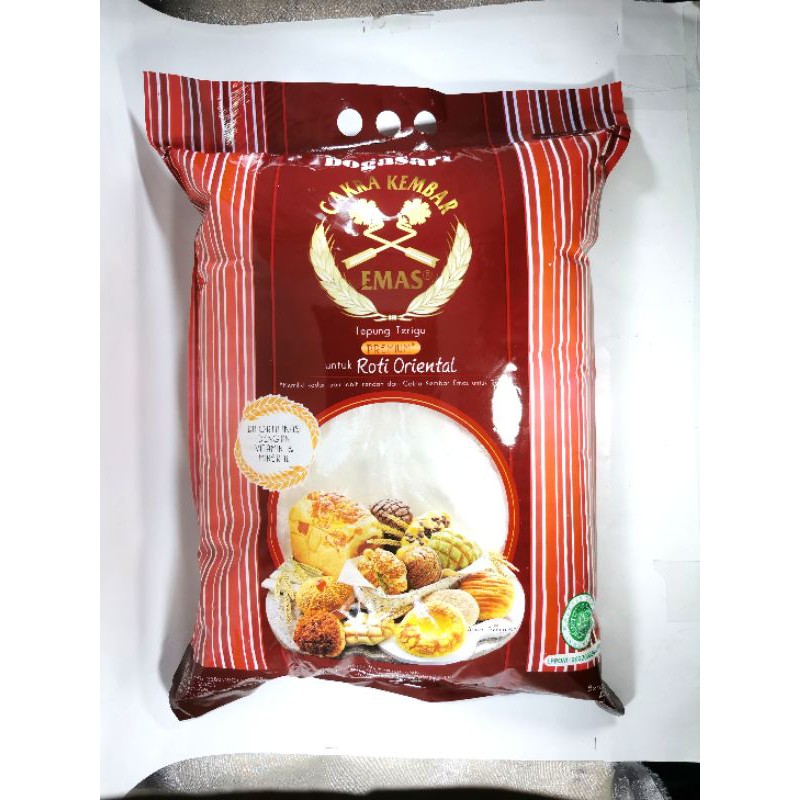 

Tepung terigu cakra kembar emas roti oriental 5 kg