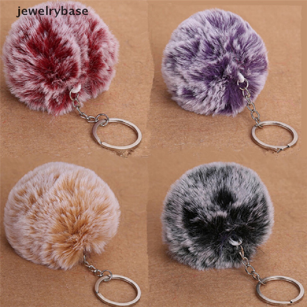 (jewelrybase) 2017 Gantungan Kunci Pompom Bulu Kelinci Imitasi
