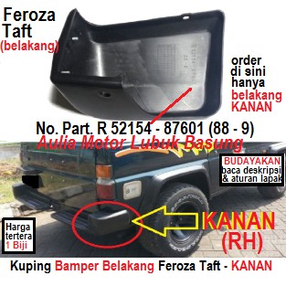 kuping corner tanduk bemper bamper bumper belakang feroza taft hiline - kanan