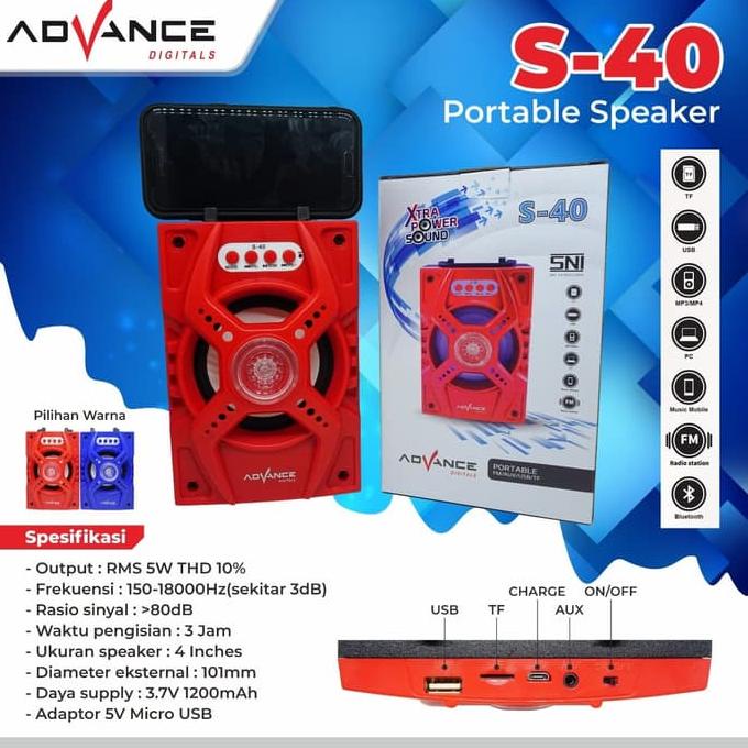 SALE speaker bluetooth music box advance s40 s 40