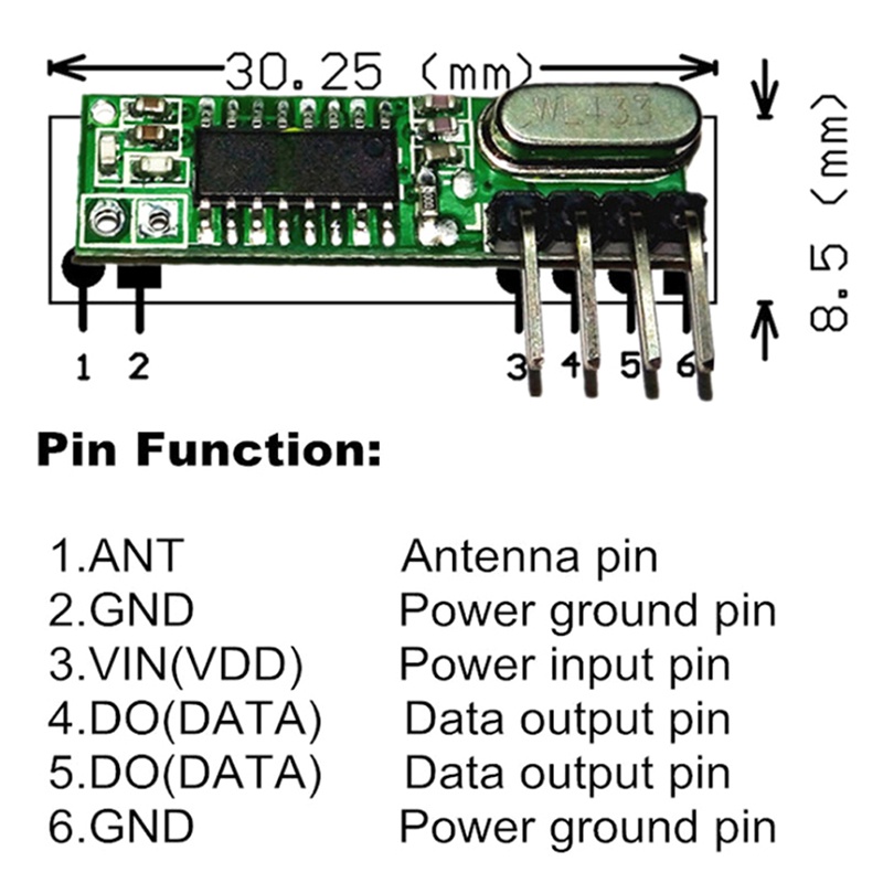 {LUCKID}RF module 433mhz superheterodyne receiver and transmitter kit for arduino