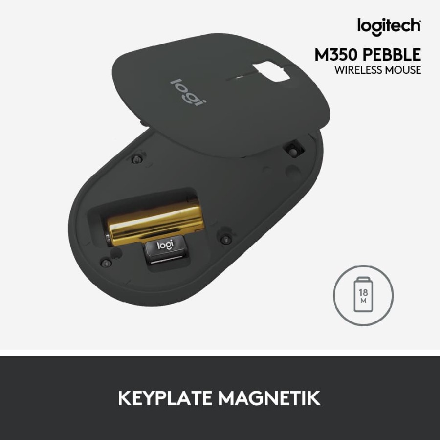 Logitech Pebble Wireless Bluetooth Mouse M350 - Black