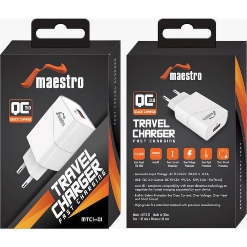 [M-TCI 01] 18W MAESTRO SMART CHARGER MICRO USB FAST CHARGING 3A