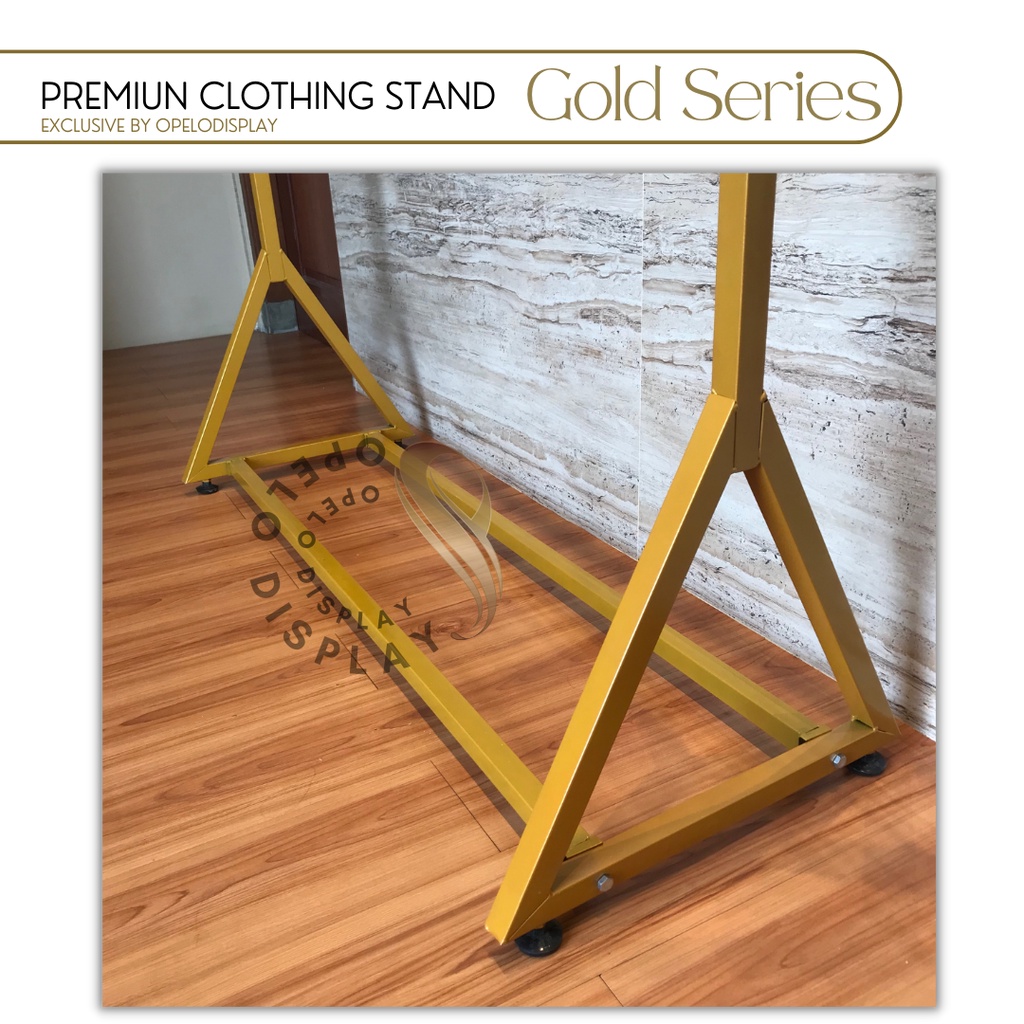 GAWANG BAJU MODEL SEGITIGA 120 CM GOLD SERIES / GANTUNGAN BAJU GAMIS