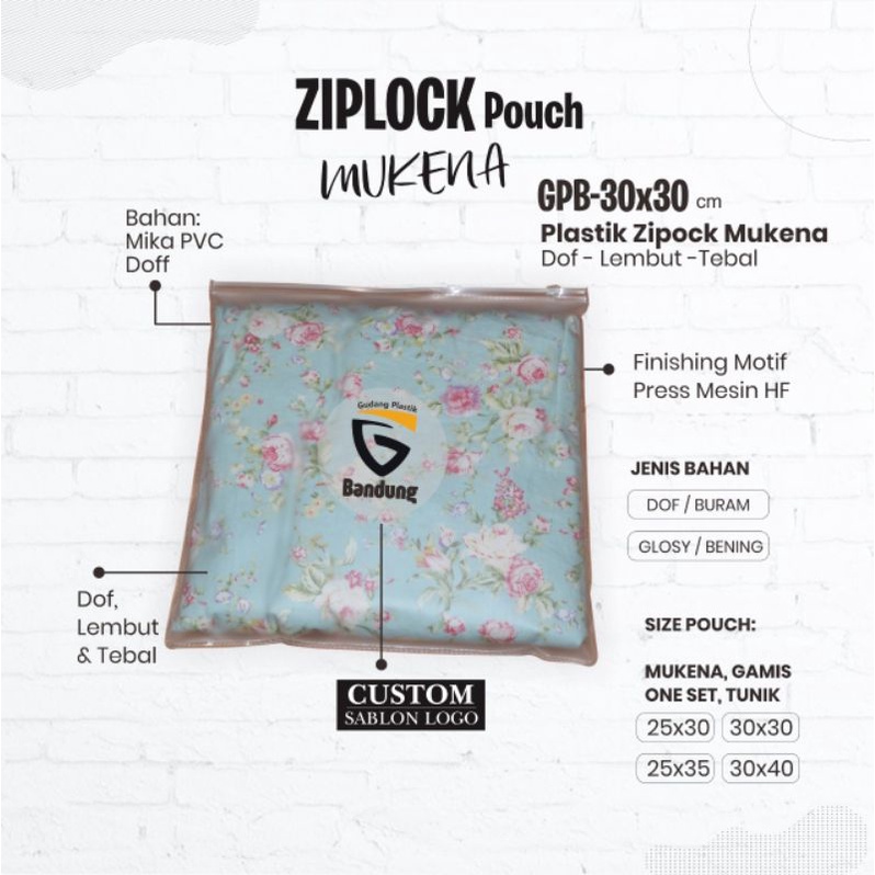 Plastik Ziplock Mukena Custom Pouch Zipper Custom Kemasan Ziplock Mukena