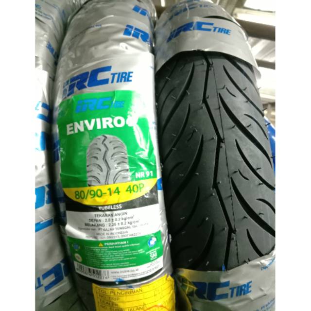 Paket Ban Tubeless IRC 80/9014 &amp; 90/90-14 untuk motor Honda Matic All Vario-Beat-Scoopy Free Pentil