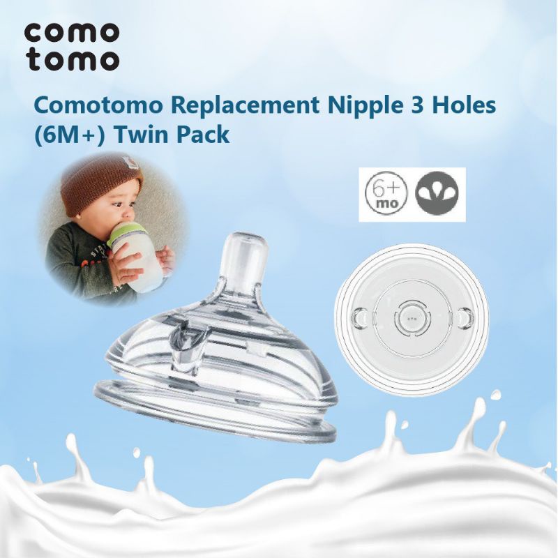 Comotomo Replacement Nipple baby, 1 2 3 hole, Y cute/ Dot Botol Comotomo como tomo