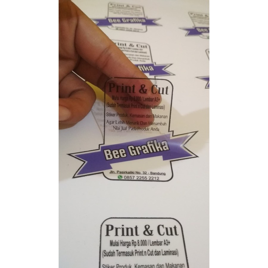 

STIKER Transparan LABEL PRINT & CUT A3+ (bening) PROMO