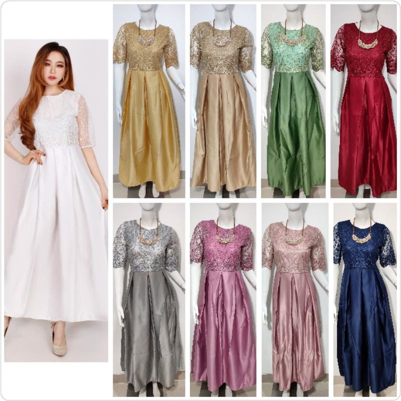 launch rstok Winona - allsize fit L - dress putih panjang /dress sidi babtis /longdress putih/ dress