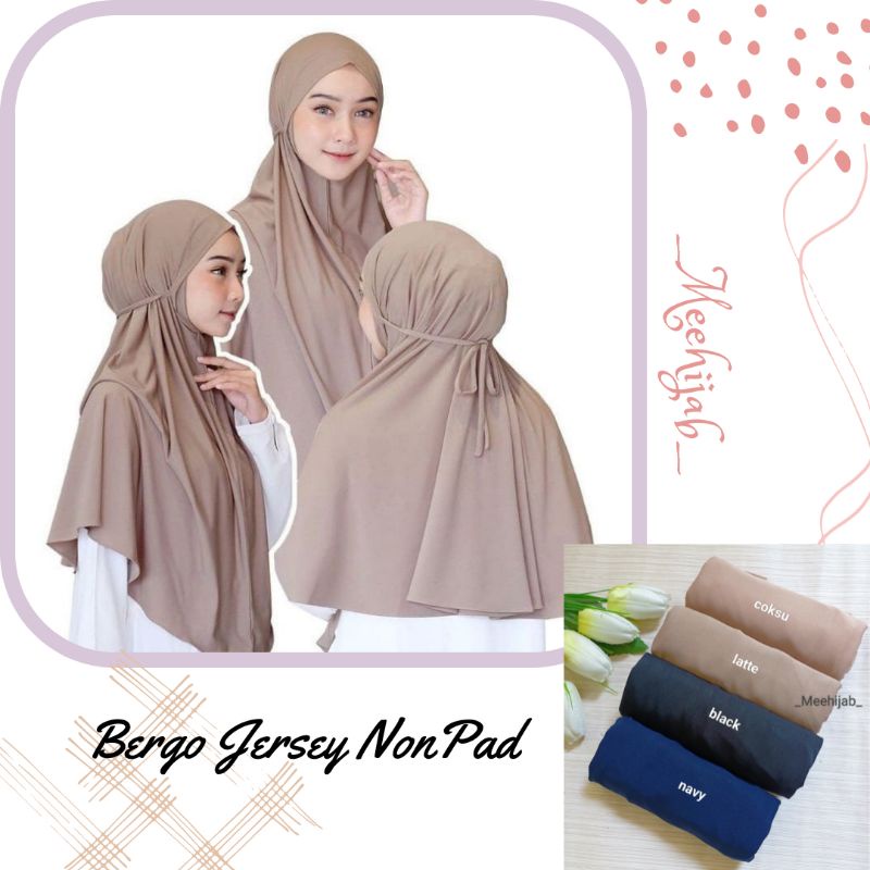 JILBAB INSTAN BERGO JERSEY NONPAD