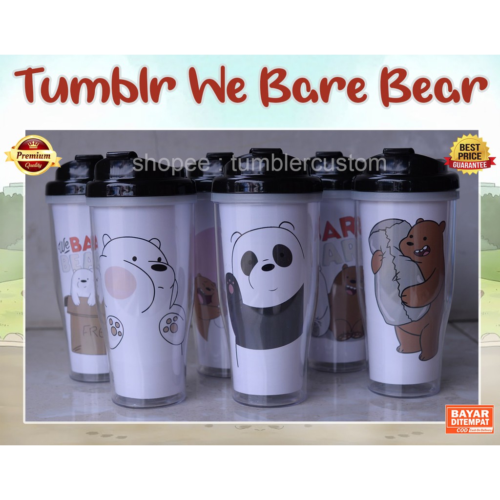 Jual Botol Minum We Bare Bear Tumbler Custom Shopee Indonesia