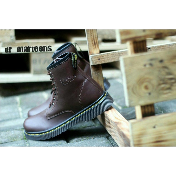 PROMO !! Boots High Shoes Pria dr martens docmart DM high 8 inchi hiking touring hitam bisa cod