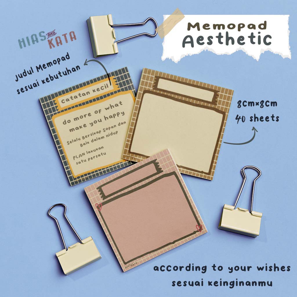 

Memo pad aesthetic notes 40 sheets