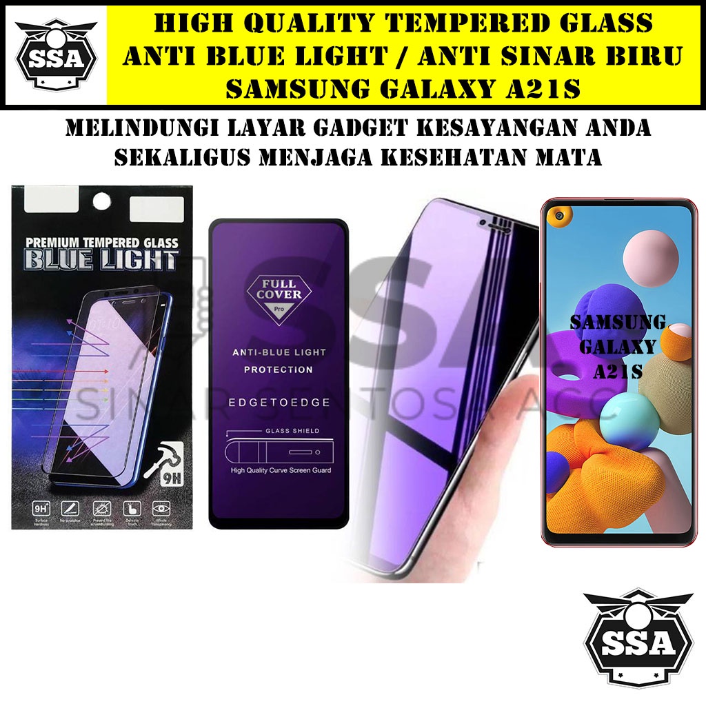 Tempered Glass Samsung Galaxy A21S A 21S Anti Blue Light Anti Sinar Biru Ori Original Hp Pelindung Layar Temper Anti Lecet Gores TG Murah Berkualitas