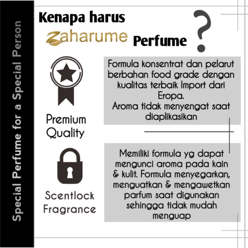 Zaharume Parfum Pria Tahan Lama Best Seller Parfum Inspired Terbaik | Parfum Laki-Laki | Extrait