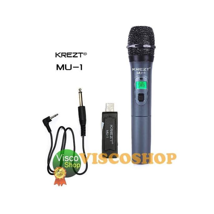 Super Microphone Wireless Krezt Mu1 Uhf Handheld Mic Receiver Daya Dari Usb Sale