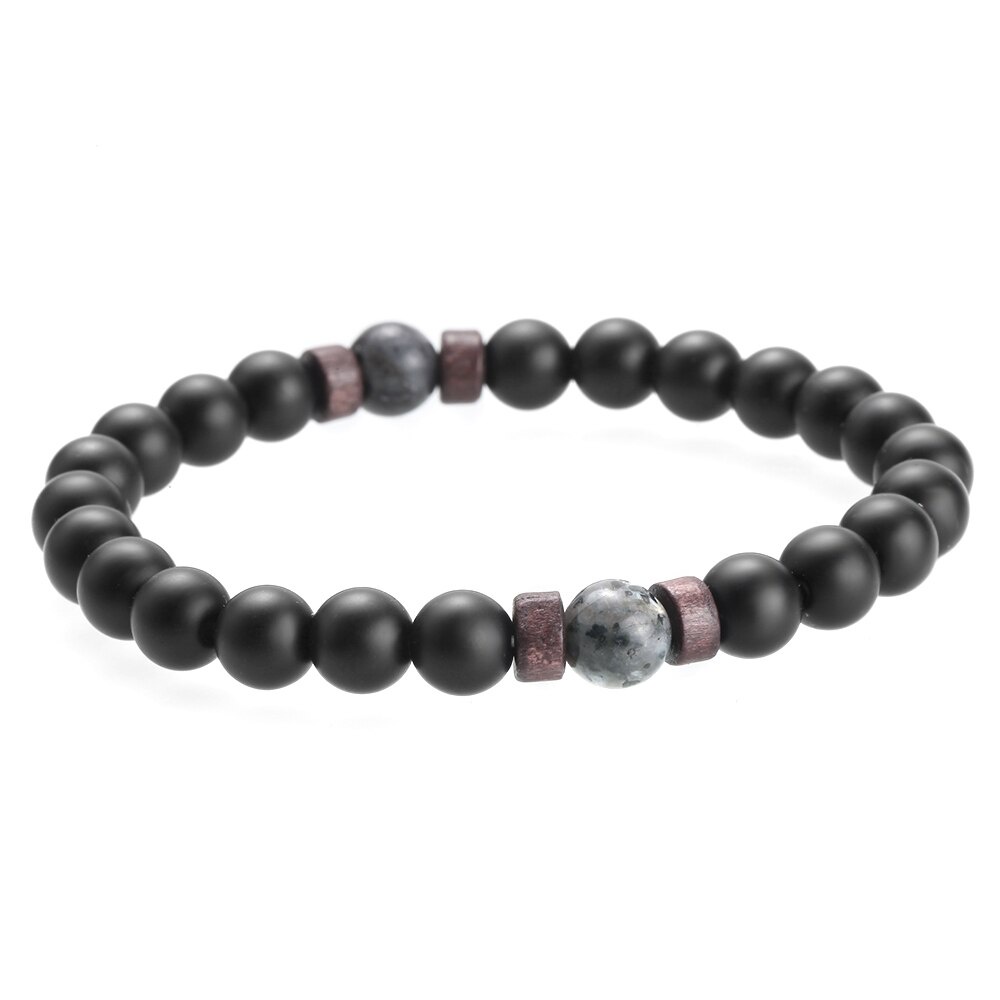 Gelang Batu Pelindung Lava Stone Dengan Kombinasi Batu Energi