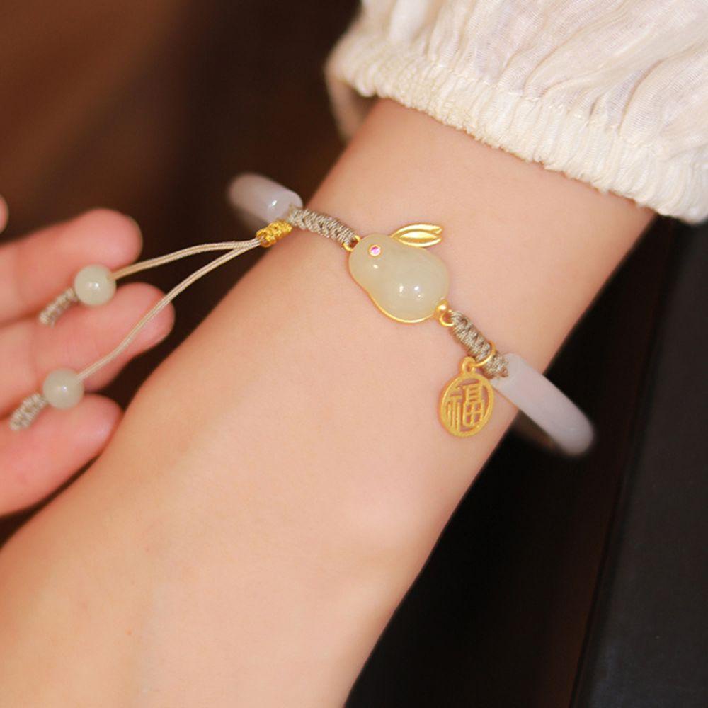 NEEDWAY Gelang Giok Imitasi Elegan Fashion Hadiah Perhiasan Aksesoris Gadis Wanita Women Bracelet