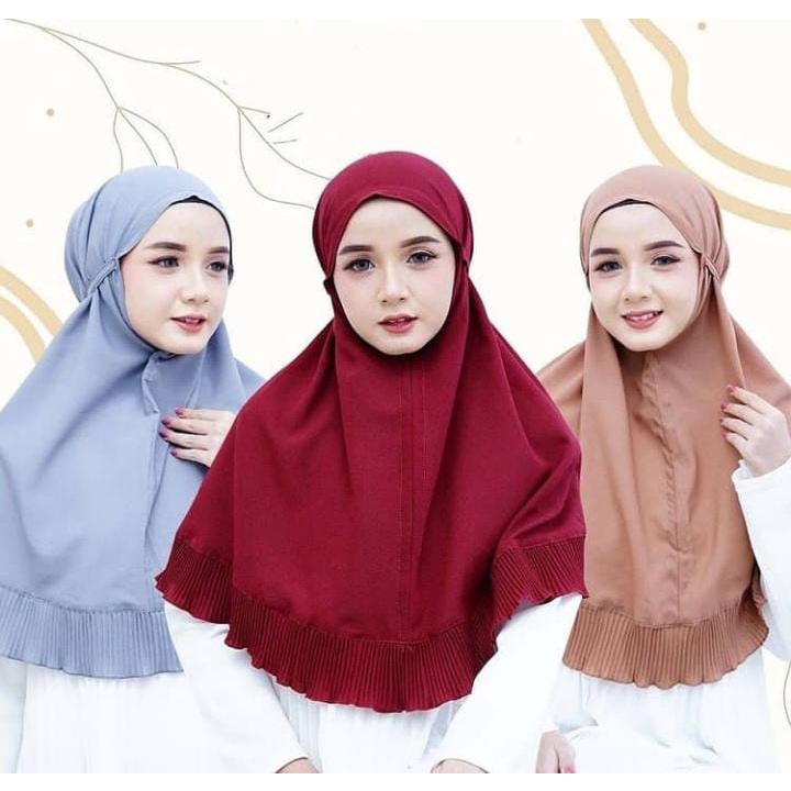 (1KG=13PCS) FASHION MUSLIM //Jilbab Hijab Bergo Instan Maryam Plisket Diamond Premium  bahan diamond