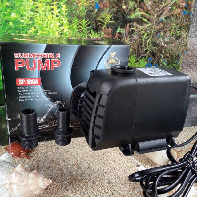 SPA SP-106A Pompa Filter Aquarium Kolam Hidroponik Aquaponik Submersible Pump Power Head