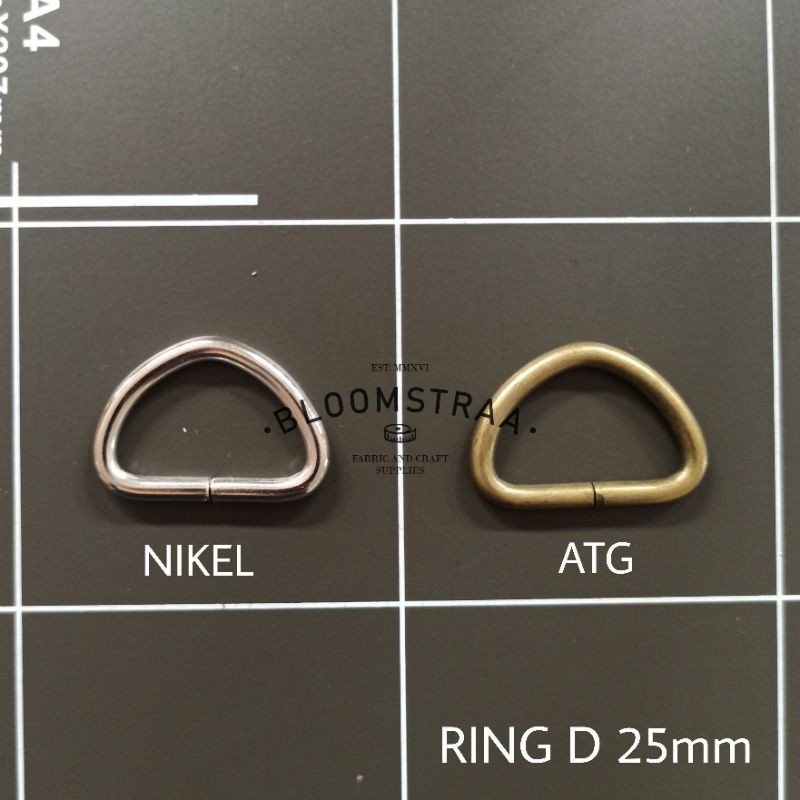 Grosir Ring D 25mm nikel atg ring D besi 2,5cm silver bakar 25 mm 2,5 cm 10 lusin