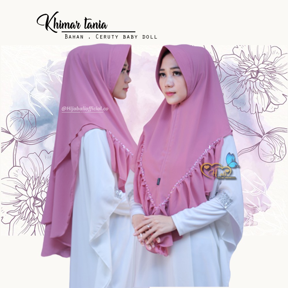 HIJAB INSTAN 2 LAYER HIJAB BERGO PED BUSA KERUDUNG INSTAN REMPEL PAYET JILBAB INSTAN KHIMAR TANIA