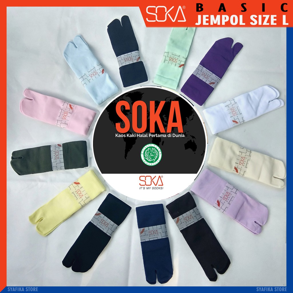 KAOS KAKI JEMPOL SOKA ORIGINAL UKURAN L BASIC WARNA POLOS