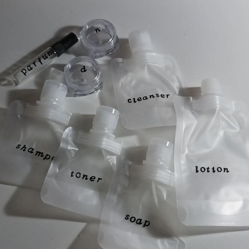 Pounch Dispenser Travel Lotion Shampo Toilettries Sabun Wadah isi ulang
