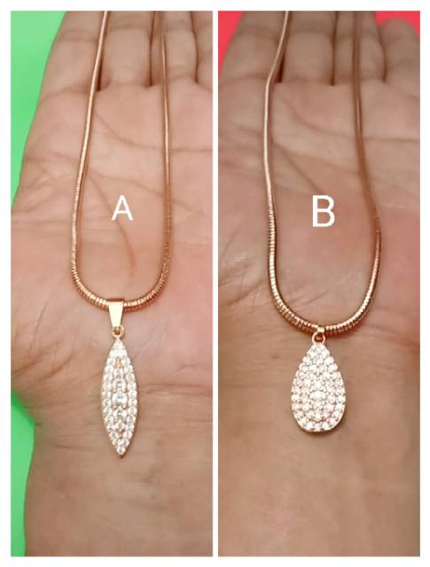 Kalung lapis emas xuping wanita dgn mata zircon