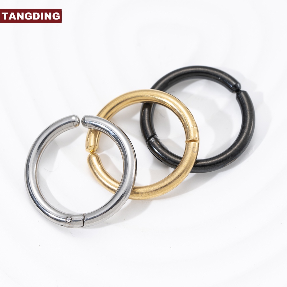 1 Pc Anting Hoop Bentuk Bulat Bahan Stainless Steel Anti Alergi Untuk Pria Dan Wanita