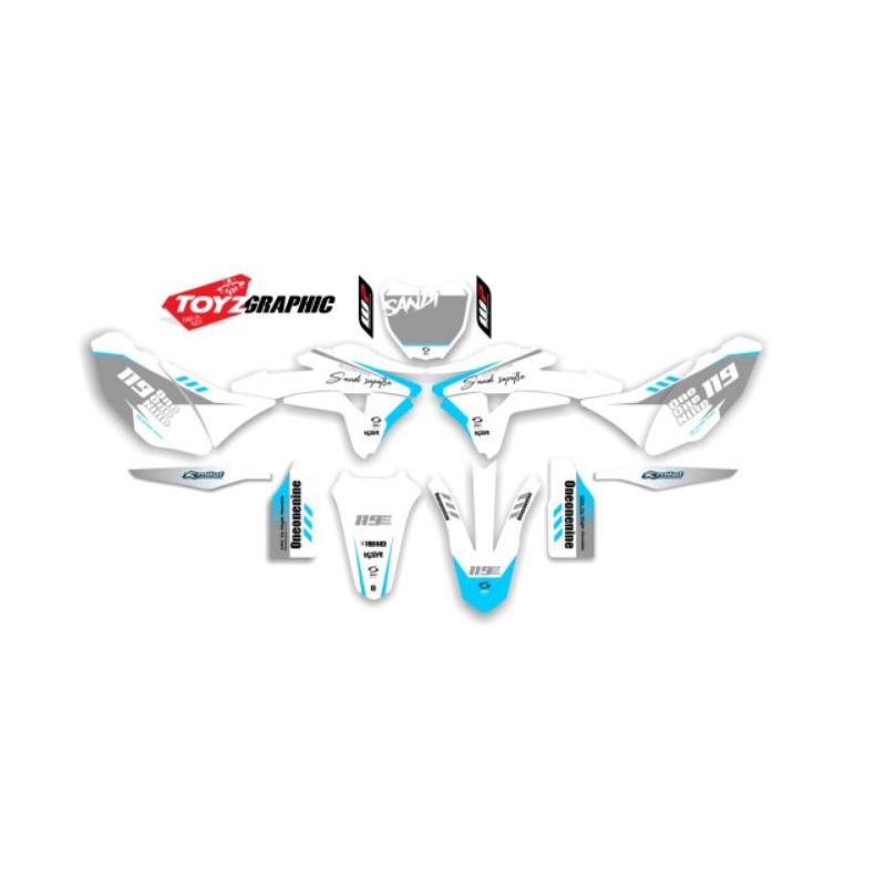 Decal KLX Gordon Putih abu