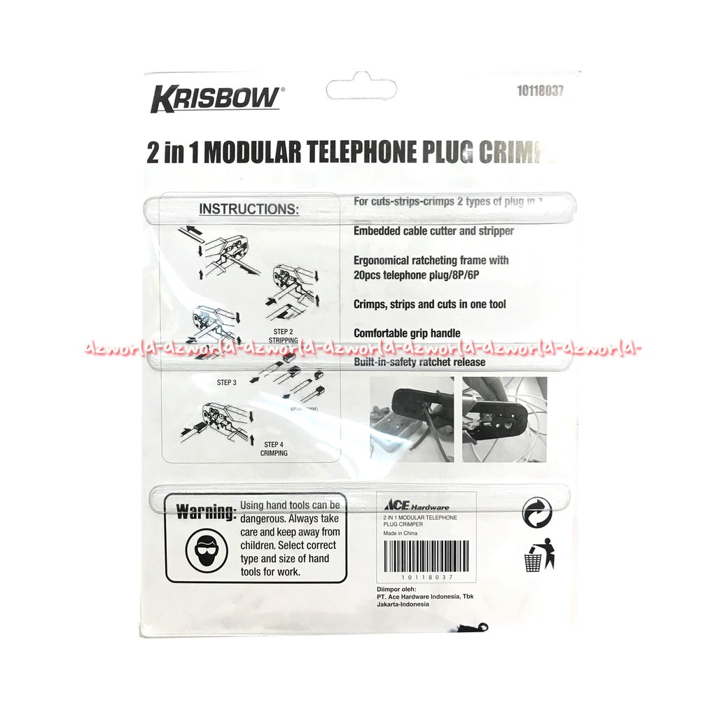 Krisbow 2in1 Modular Telephone Plug Crimper memperbaiki line rusak pada jaringan telepon / jaringan