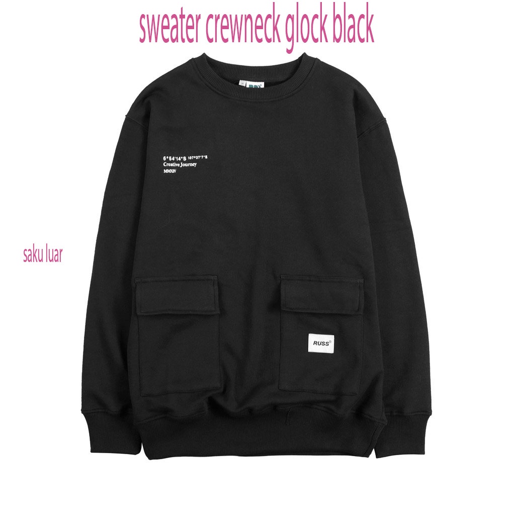 Sweater crewneck saku pria wanita premium